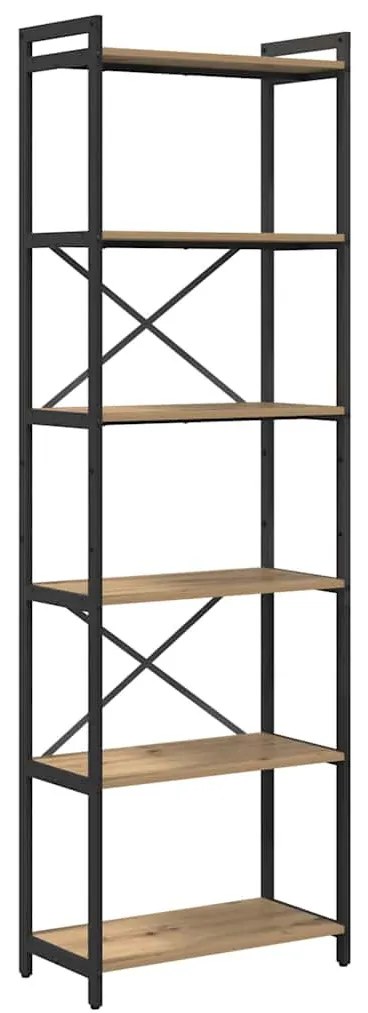 Könyvszekrény kézműves tölgy 60 x 30 x 188 cm Faanyag
