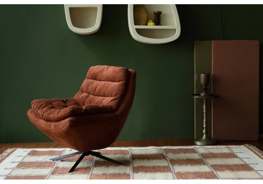 Terrakotta színű pamut szőnyeg 160x230 cm Gambit – Dutchbone