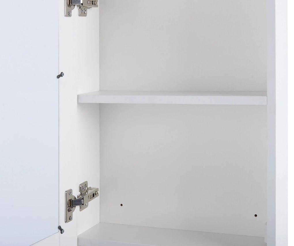 Fehér És Ezüst Fali Fürdőszoba Szekrény LED Tükörrel 40 x 60 cm MALASPINA Beliani