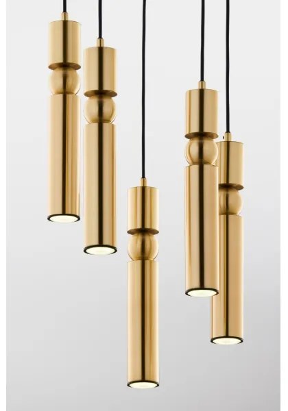 Jupiter 2020 - Csillár zsinóron ALAS 5xGU10/10W/230V arany