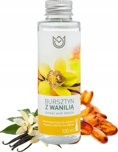 Illatolaj Diffúzor Borostyán Vaníliával 100 ml Rattan Pálcikák