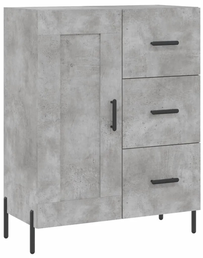 betonszürke szerelt fa magasszekrény 69,5 x 34 x 180 cm