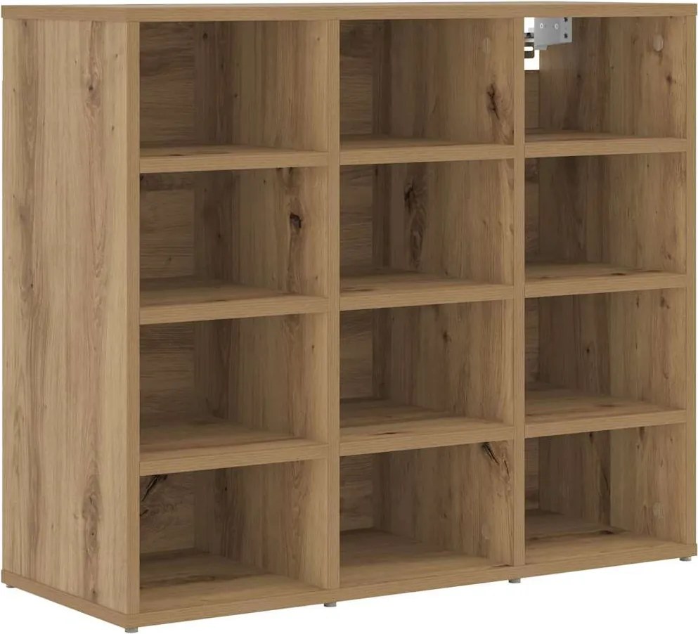 vidaXL Cipőszekrény polcokkal Artisan tölgy 77,5 x 30 x 67 cm Faanyag