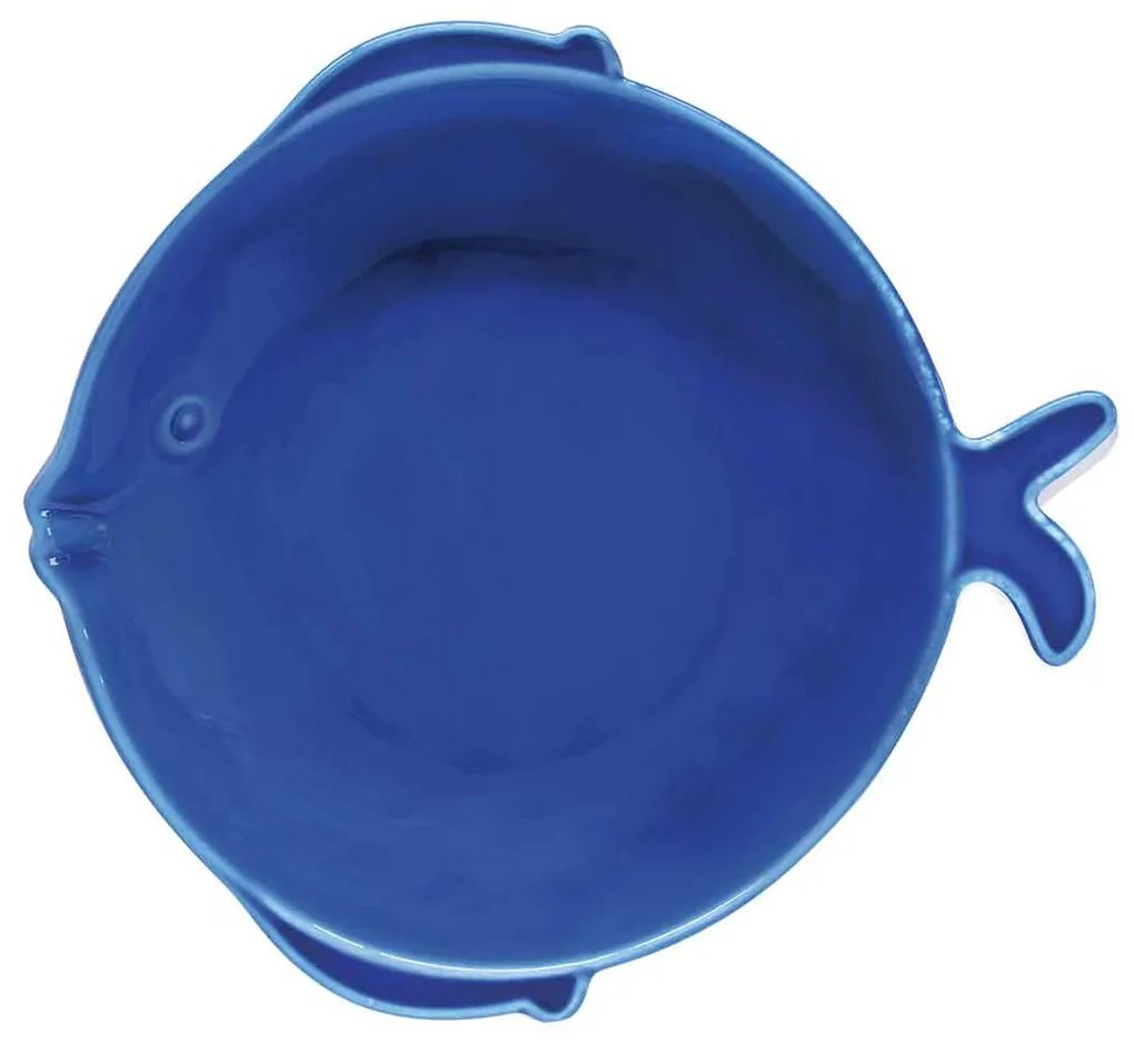 18 részes Porcelán mediterrán étkészlet hal alakú tányérokkal blue