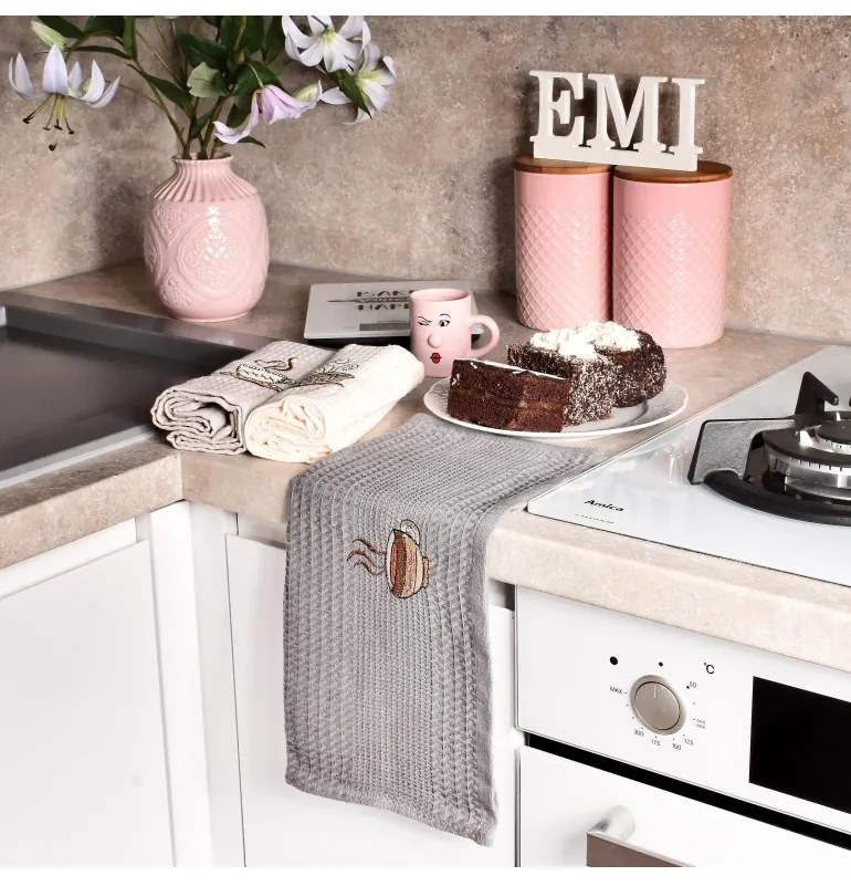 EMI Coffee waffle szövésű konyharuha