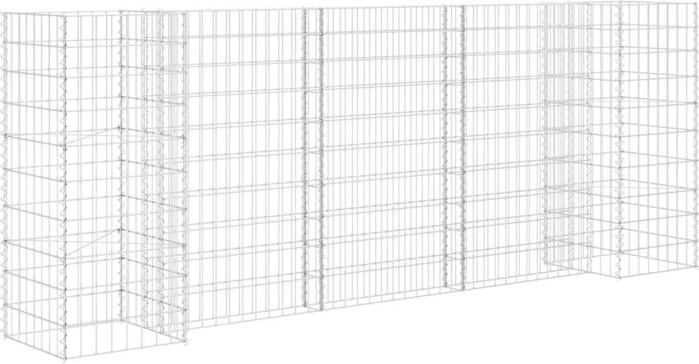 vidaXL H alakú acéldrót virágtartó gabion 260 x 40 x 100 cm
