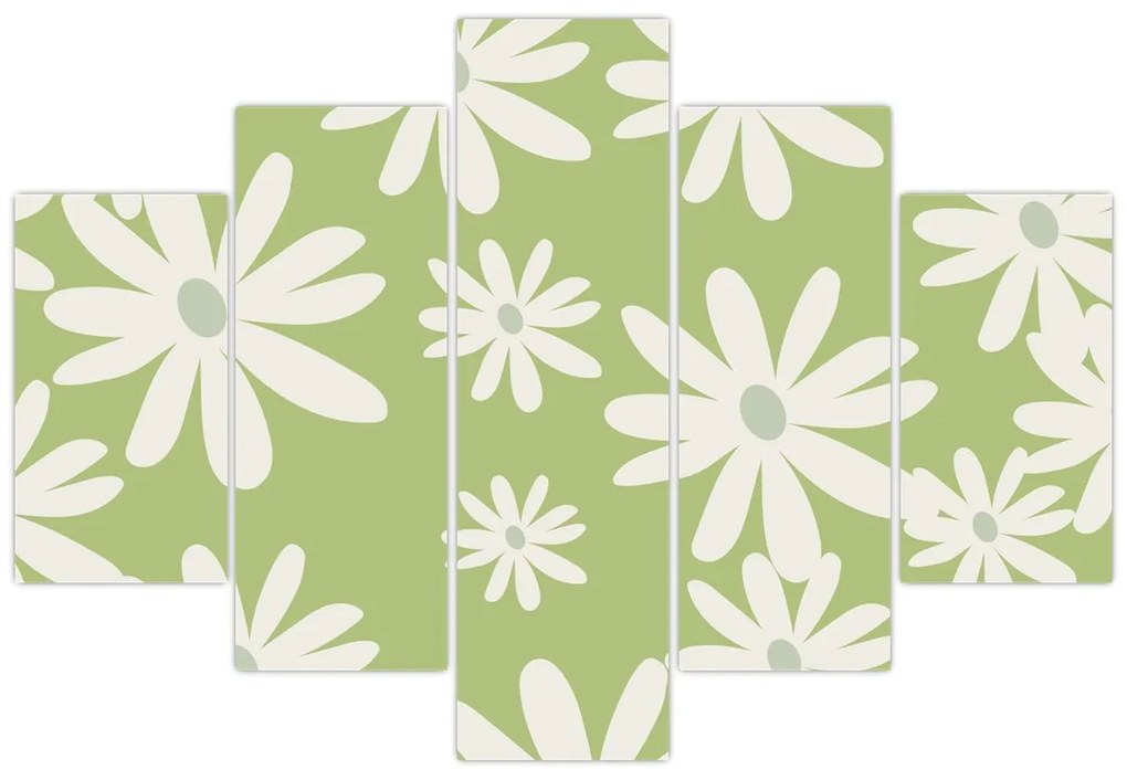 Kép - Hippik, zöld virágok N⁰1 (150x105 cm)