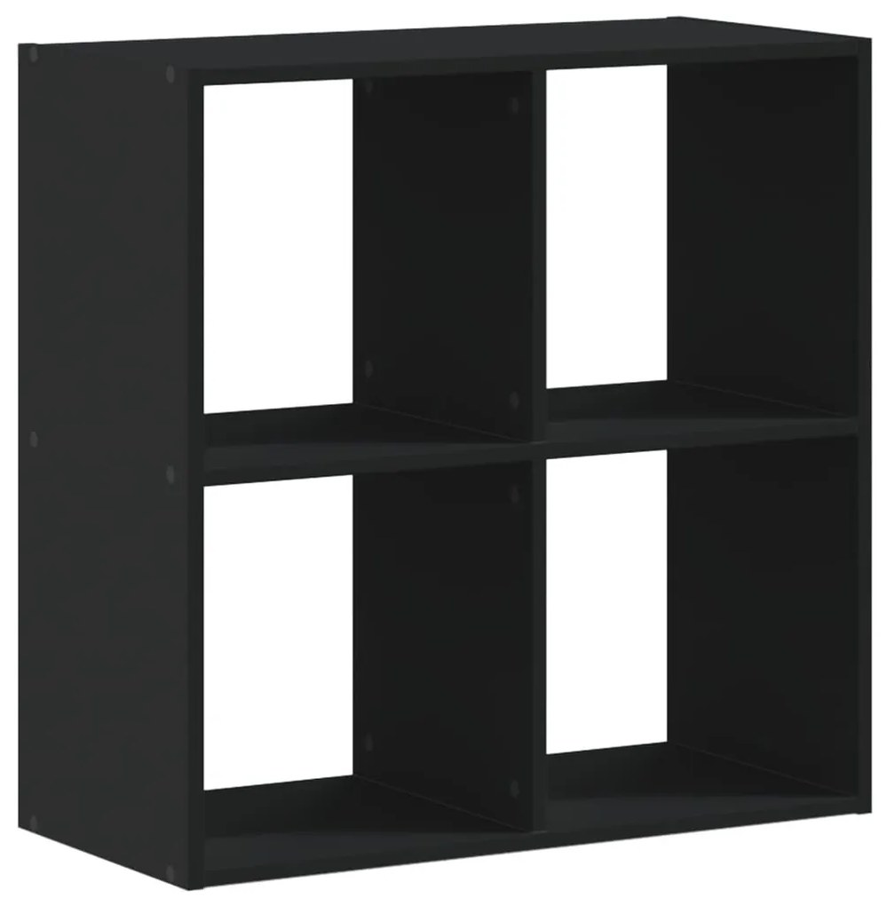 fekete szerelt fa könyvespolc 68,5 x 32 x 68,5 cm