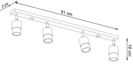 Sollux SL.1067 - Spotlámpa NERO 4xGU10/40W/230V fekete/fényes króm