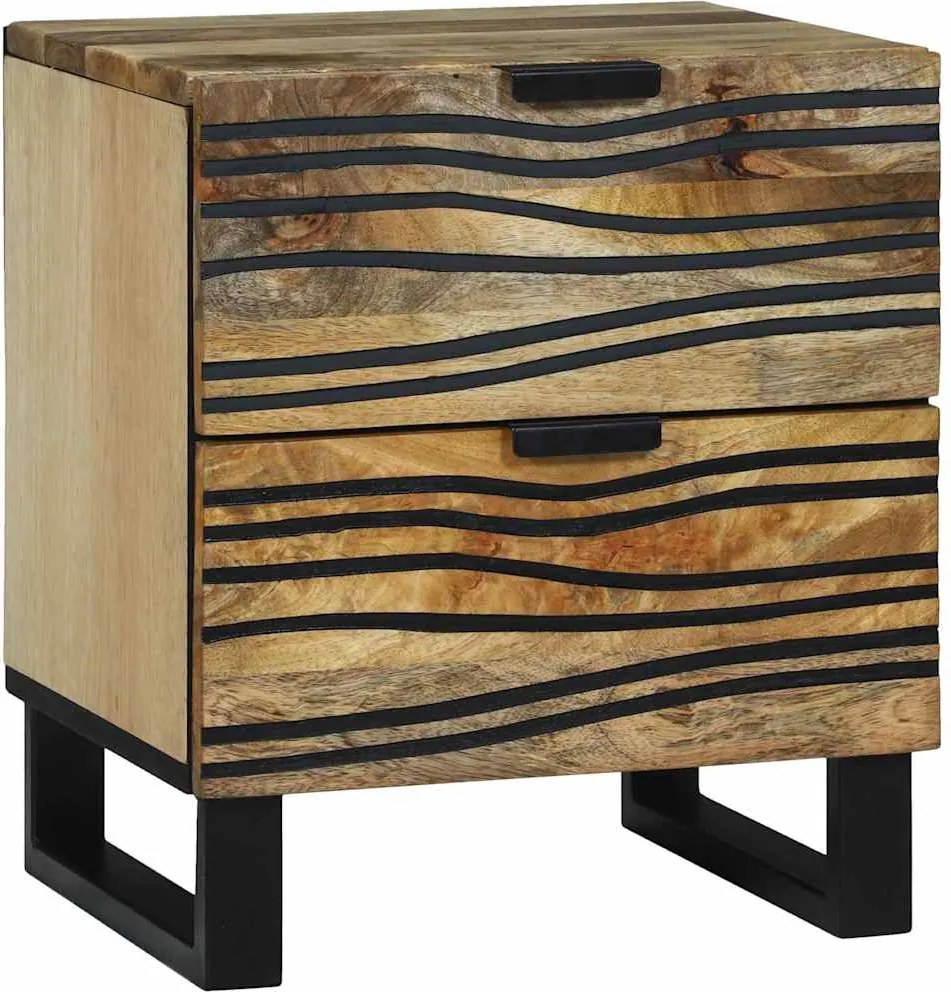 vidaXL Éjjeliszekrény fiókkal Barna 40 x 33 x 46 cm Tömör akácfa