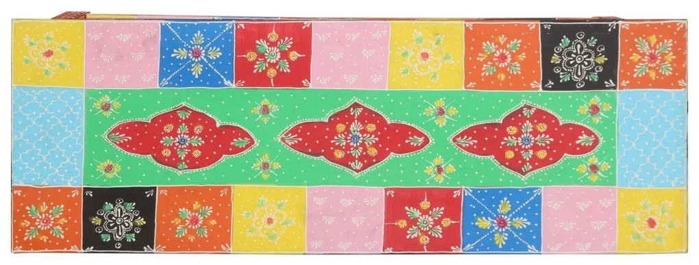Színes Konzolasztal 100x30x75 cm Tömör Mangófából