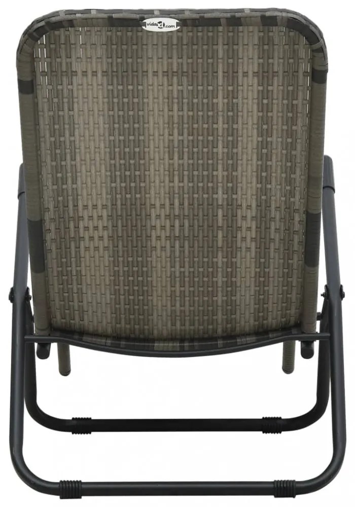 szürke összecsukható polyrattan napozóágy