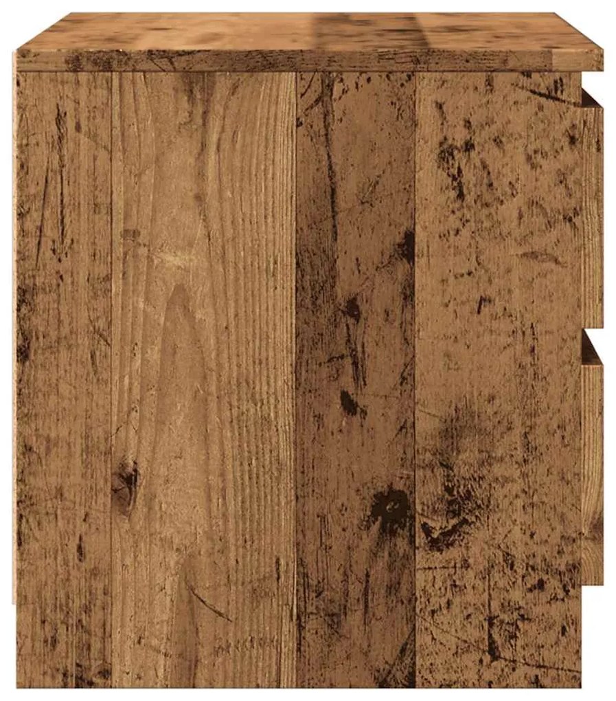 2 db antik fa színű szerelt fa éjjeliszekrény 50 x 40 x 43,5 cm