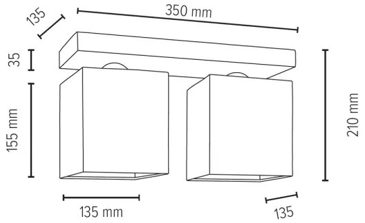 Spot-Light 2241236 - GREAT stropní svítidlo 2xE27/25W/230V beton