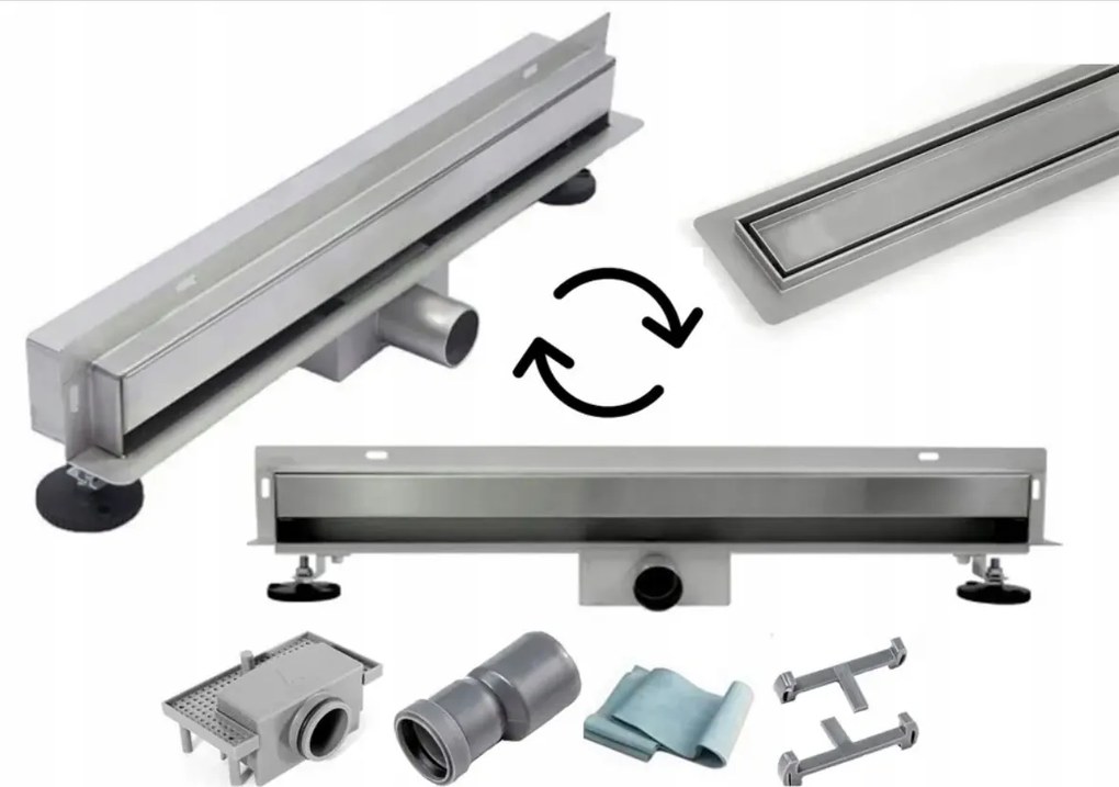 Lineáris fali oldalfali zuhanyfolyóka 80 cm alacsony 52mm 2in1 csempe alá