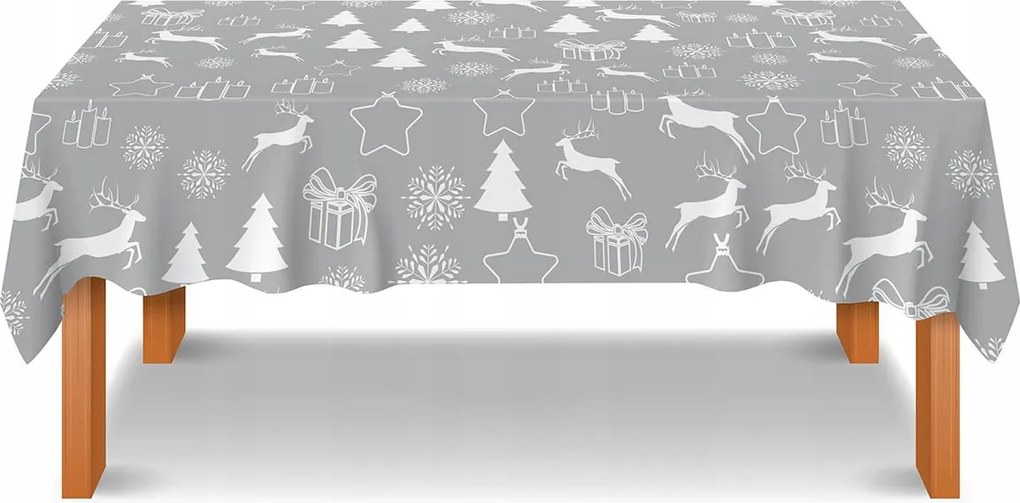 Abrosz Foltálló 140X300 Karácsonyi Szürke Rénszarvas