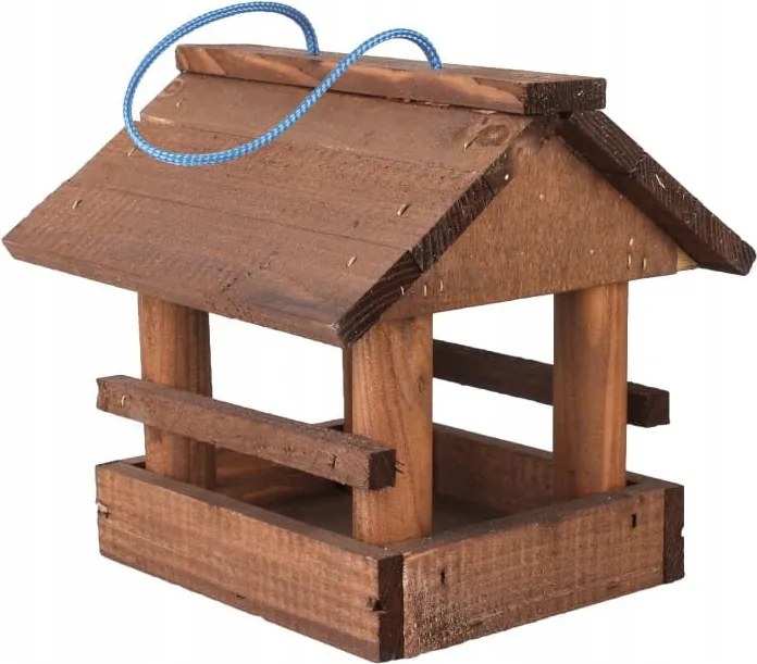Barna Fából Készült Madáretető 22x19x20 cm