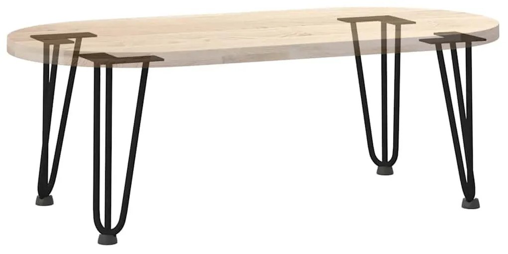 4 db fekete, tömör acél hajtűláb dohányzóasztalhoz, 30 cm