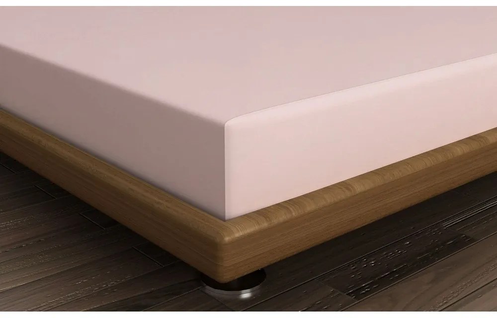 Rózsaszín gumis pamut lepedő 160x200 cm - Mijolnir