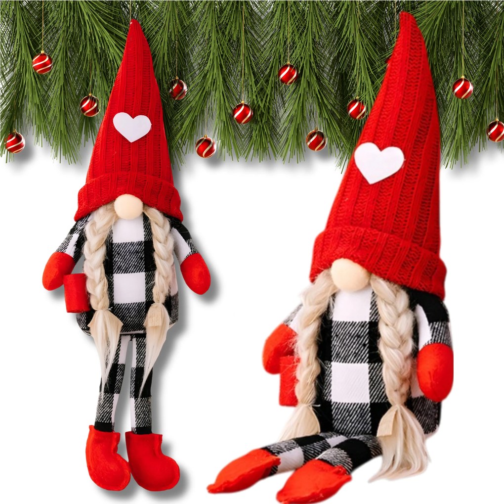 2X Karácsonyi Manó Dekoráció Ajándék Karácsonyra