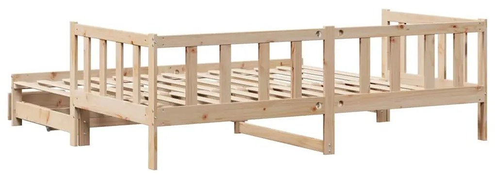 kihúzható heverő fiókokkal matrac nélkül 90 x 190 cm