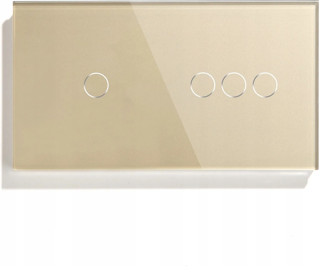 Érintőkapcsoló 1+3 Üveg Kapcsoló Led Háttérvilágítással 157mm