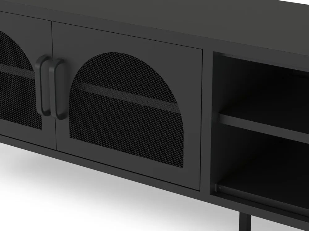 Fekete TV-állvány 160x50 cm Diora – Marckeric