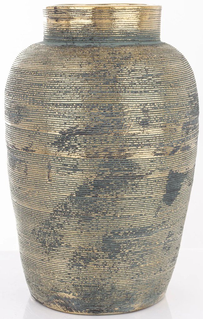 Váza kerámia kék, arany 31x20x20cm