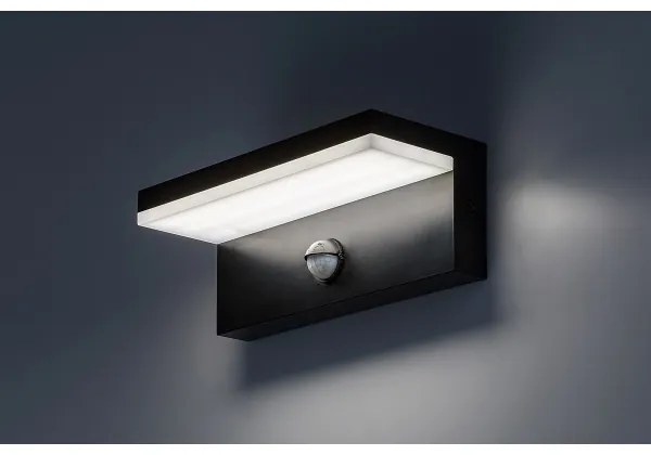 Rabalux 77115-LED Kültéri fali lámpa érzékelővel ZARAGOZA LED/9W/230V IP54 fekete