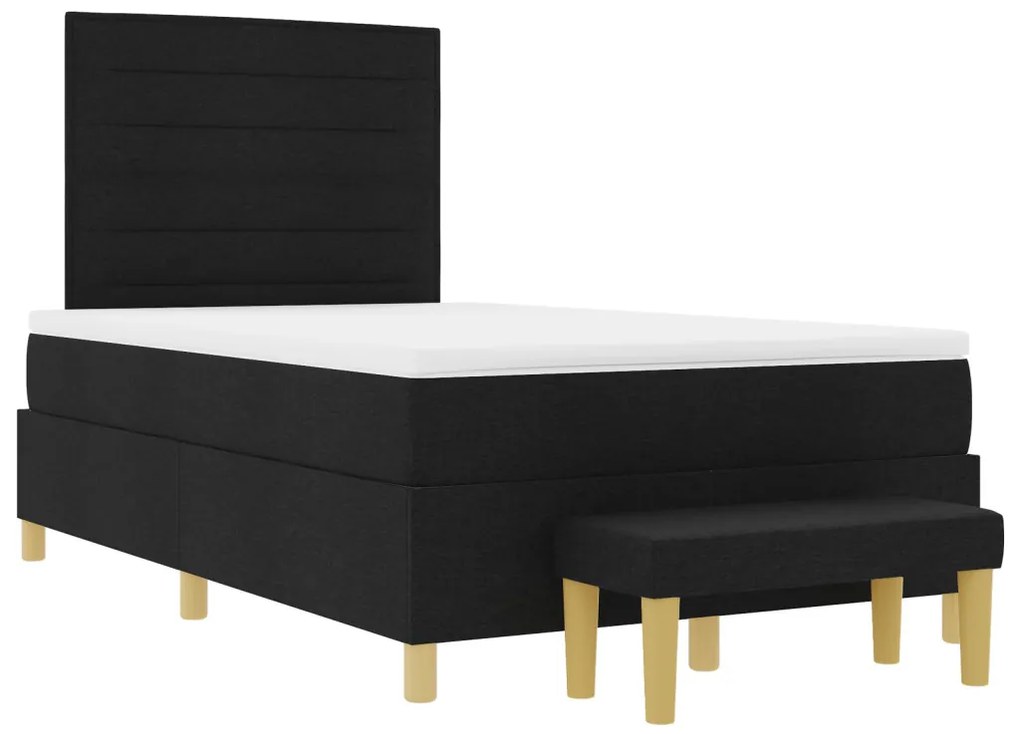 Box Spring Ágy Matraccal és Pad Black 120x190 cm Szövet