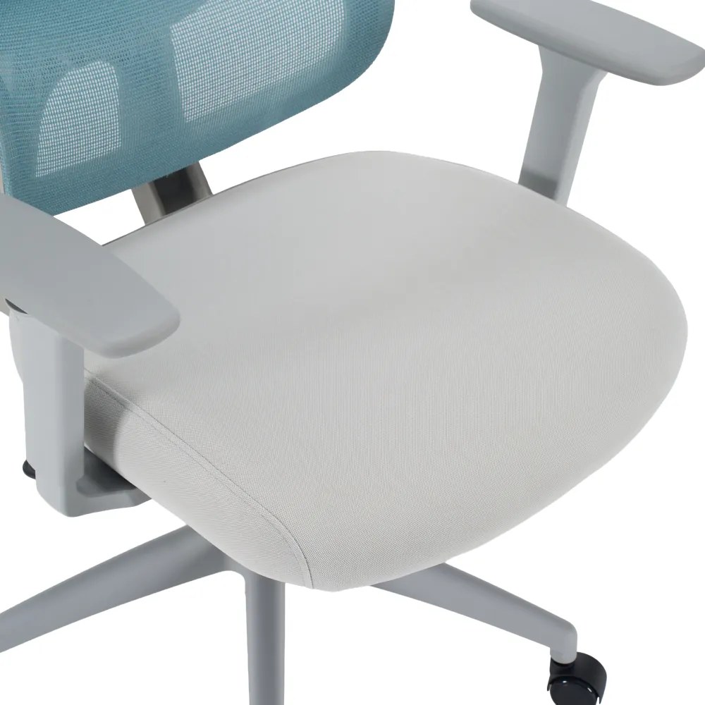 Irodai szék, neomint/világosszürke/szürke, teherbírás 150 kg, ERMEN