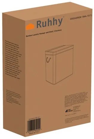 Bambusz szennyestartó kosár - kétkamrás Ruhhy 24269
