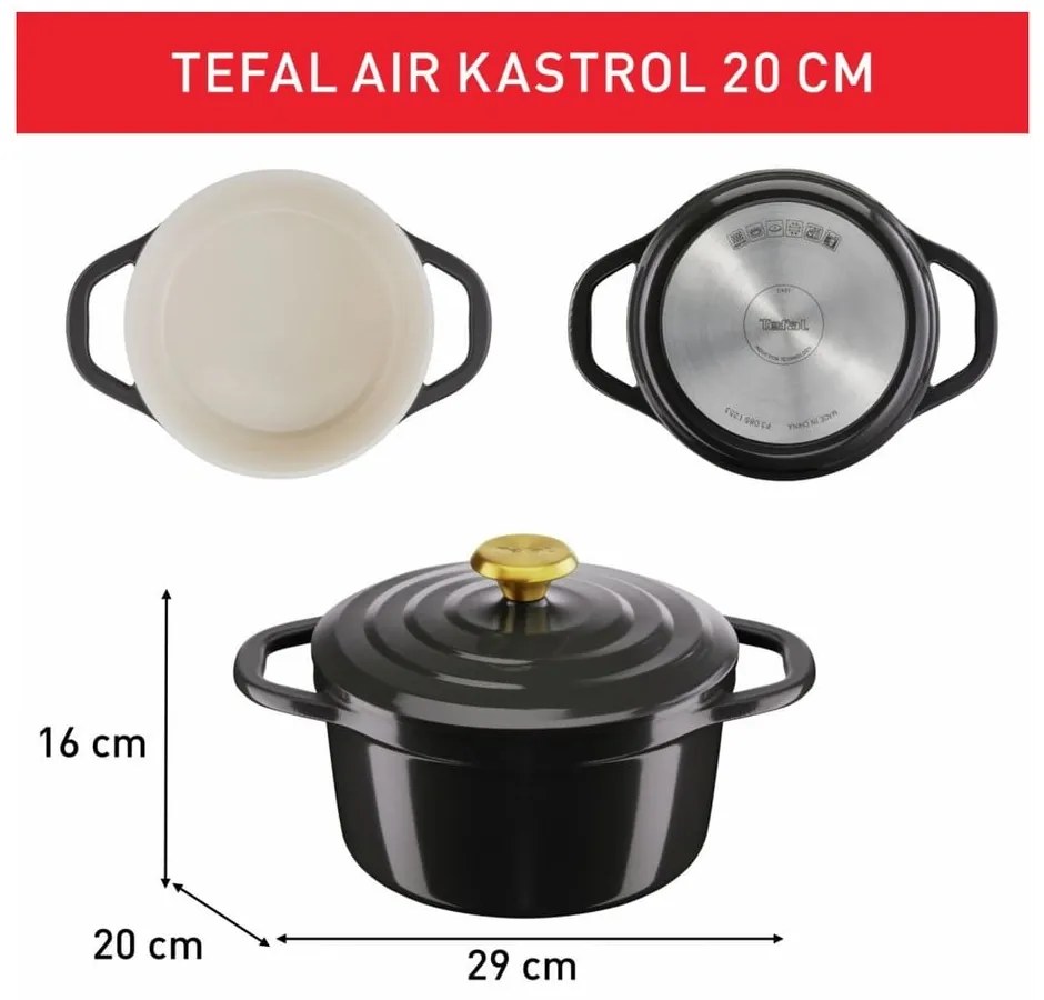Indukciós tűzhelyhez alkalmas alumínium edény 3.1 l Air – Tefal