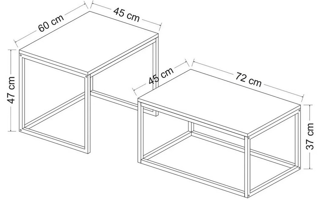 Leka Black dohányzóasztal