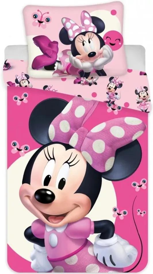 Disney Minnie ovis ágyneműhuzat rózsaszín 100x135cm 40x60cm