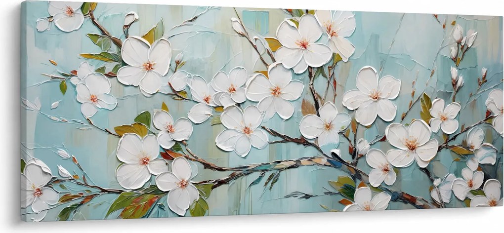 Kép - Festés, virágzó faágak (120x50 cm)