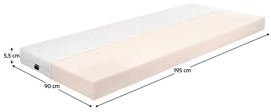 Habszivacs matrac 195x90 cm Viento (T3). 1119631