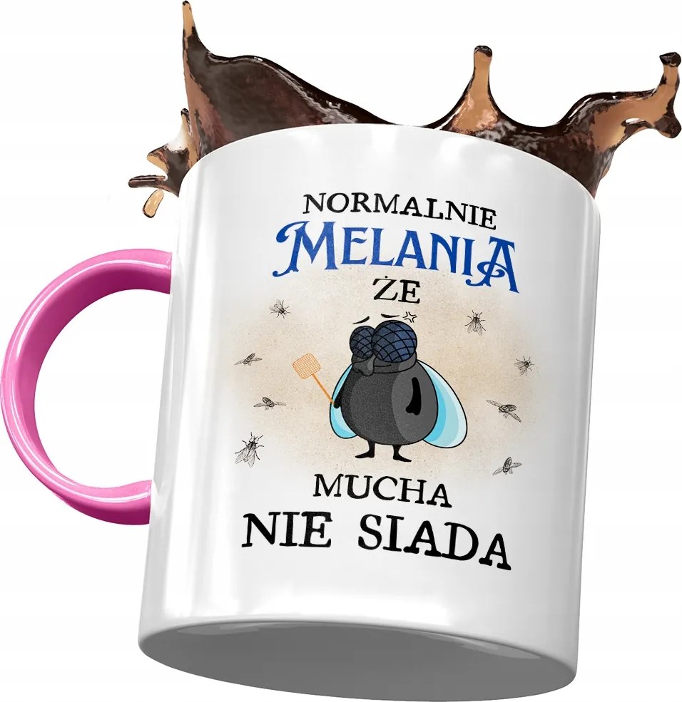 Rózsaszín Bögre Melania Feleség Barátnő Ajándék Nyomtatott Fotóval