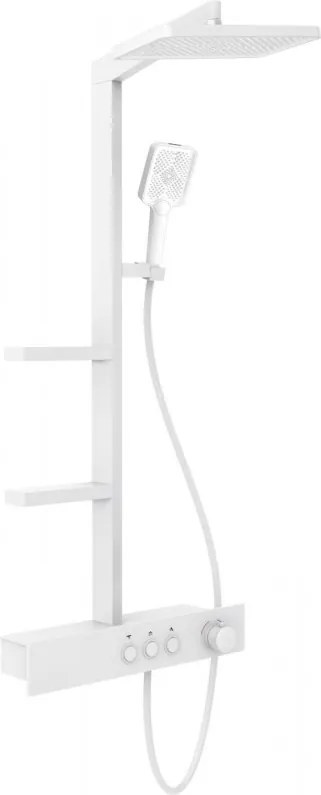 Mexen Saxx falon kívüli zuhanykészlet esőztetővel és csapteleppel, fehér - 78102-20