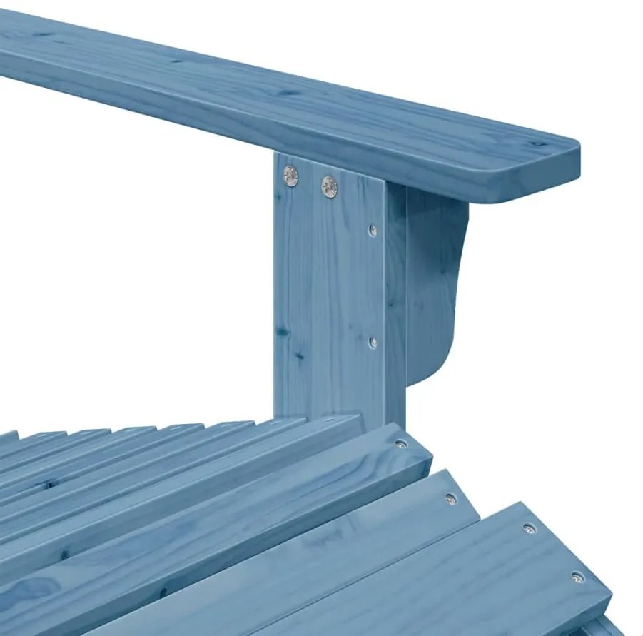 kék tömör fenyőfa Adirondack szék zsámollyal