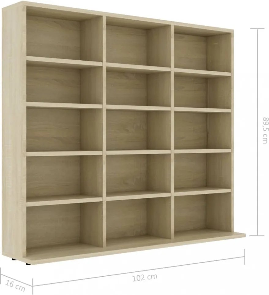 sonoma tölgy szerelt fa CD-tartó szekrény 102x23x89,5 cm