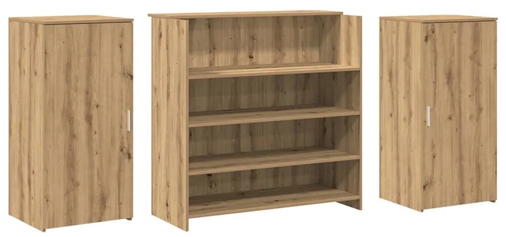 recepciós pult kézműves tölgy 200x50x103,5 cm szerelt fa