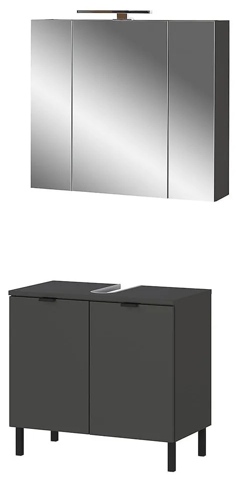 Antracitszürke fürdőszoba bútor szett Arcena – Germania