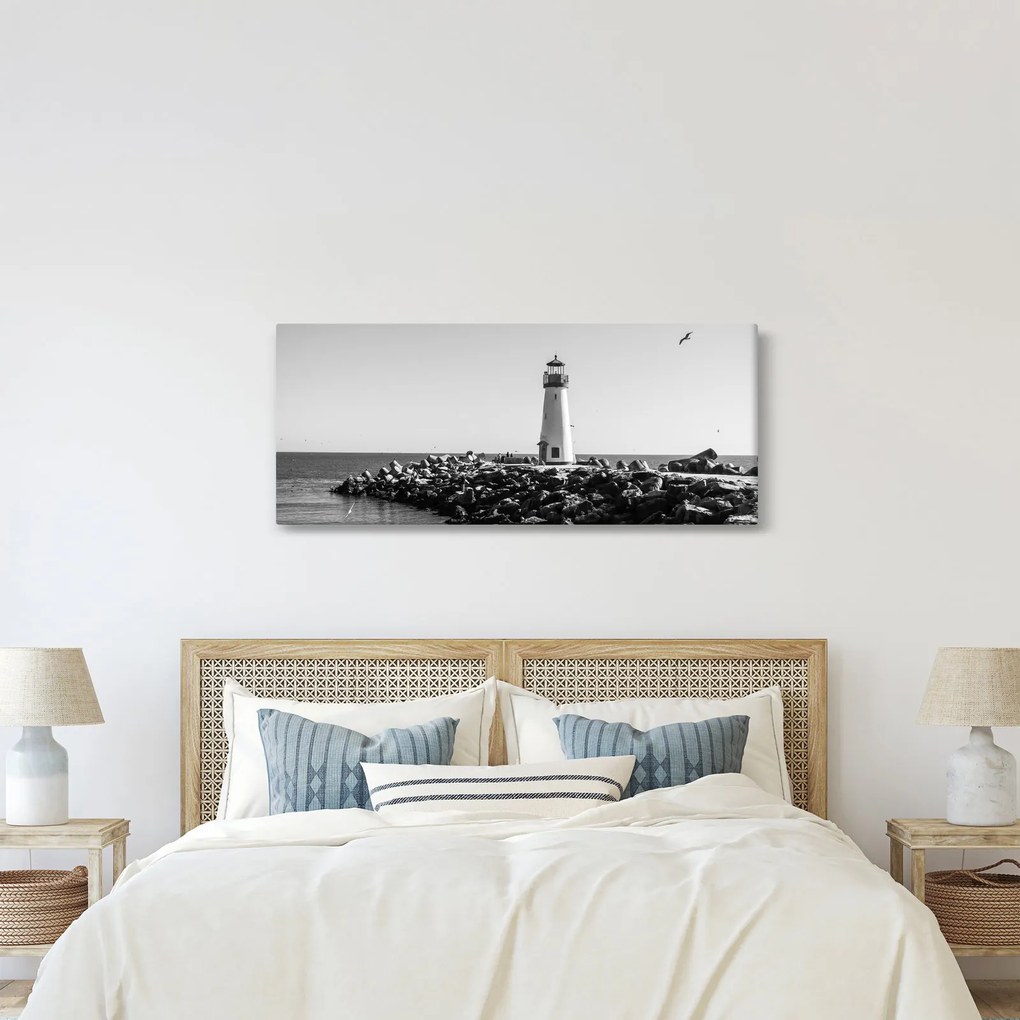 Kép - Világítótorony a tengerparton, Santa Cruz, California (120x50 cm)