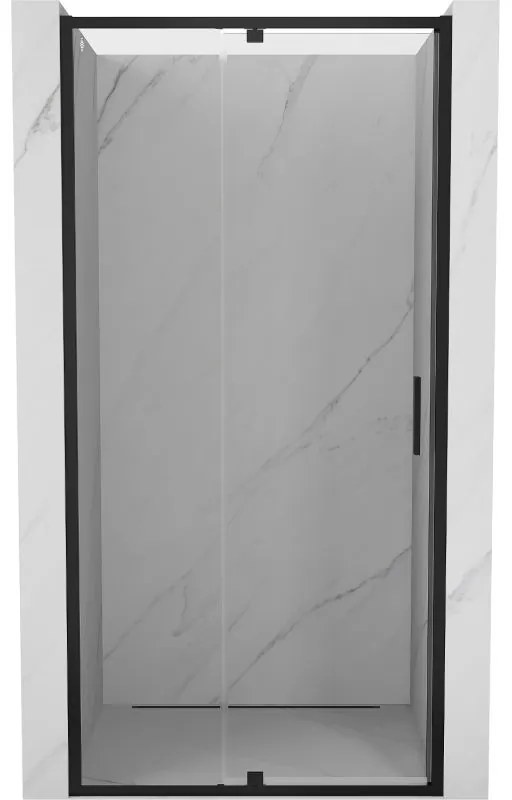 Mexen Exo, 1 szárnyú ajtó nyitáshoz 110x200 cm, 6mm átlátszó üveg, fekete profil, 819-110-000-70-00