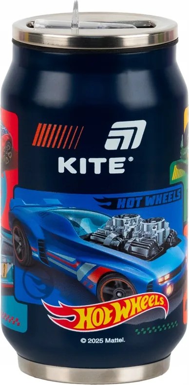 Thermo bögre szívószállal hideg italokhoz fiúnak 350ml Hot Wheels Kite