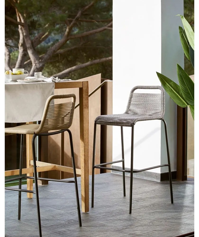 Glenville sötétszürke acélszerkezetű bárszék, magasság 62 cm - Kave Home