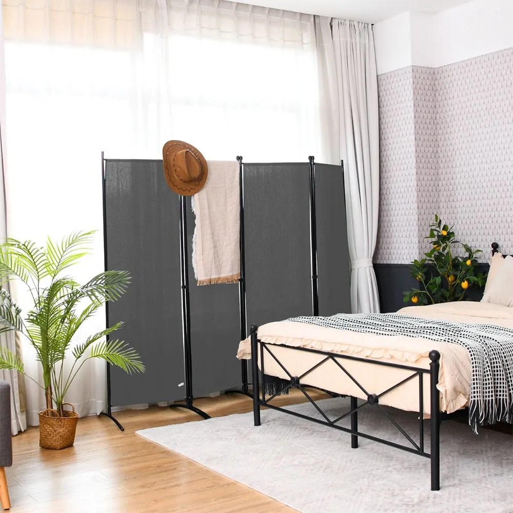 4 paneles paraván 173cm szürke