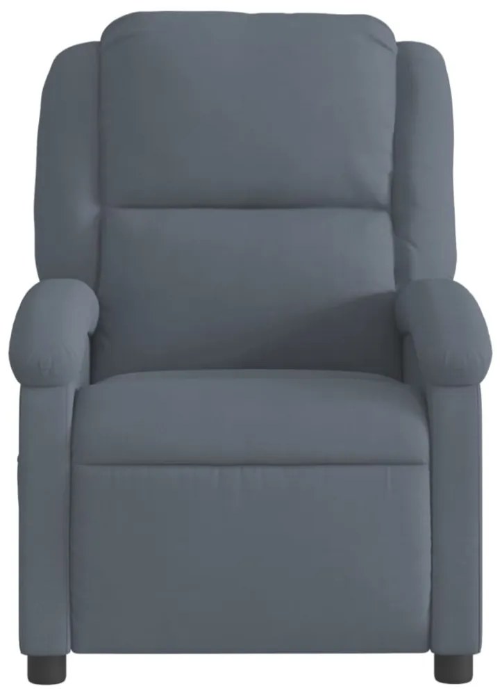 sötétszürke bársony elektromos dönthető fotel