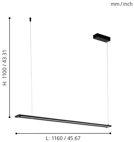 Eglo 98492 - LED Csillár zsinóron AMONTILLADO LED/27W/230V